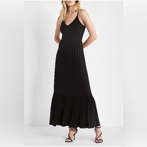 Express V-Neck Back Cutout Tiered Ruffle Maxi Dress Size XS